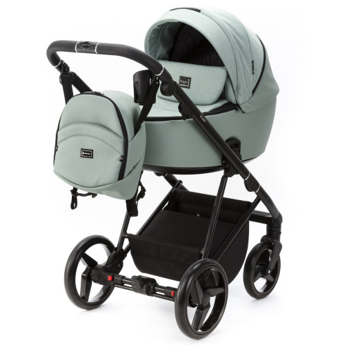 Детская коляска Adamex Blanc 2 в 1 BL-PS122 LUX (СЕРО-ЗЕЛЕН+СЕРО-ЗЕЛЕН. КОЖА)
