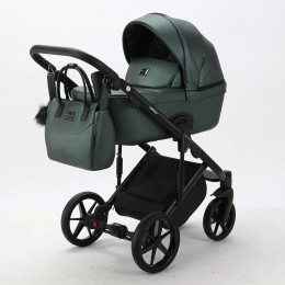 Детская коляска Adamex Lumi Air Deluxe 2 в 1 L-SM15 (Т.ЗЕЛЕНАЯ ПЕРЛ. КОЖА)