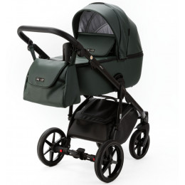 Детская коляска Adamex Nola Deluxe 2 в 1 N-SA29 (Т. ЗЕЛЕНЫЙ КОЖА)