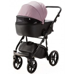 Детская коляска Adamex Nola Deluxe 2 в 1 N-SD106 (СИРЕНЬ КОЖА + ЧЕРН.КОЖА)