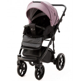 Детская коляска Adamex Nola Deluxe 2 в 1 N-SD106 (СИРЕНЬ КОЖА + ЧЕРН.КОЖА)