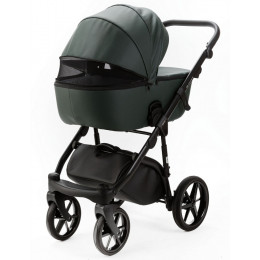 Детская коляска Adamex Nola Deluxe 3 в 1 N-SA29 (Т. ЗЕЛЕНЫЙ КОЖА)