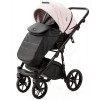 Детская коляска Adamex Nola Deluxe 3 в 1 N-SD102 (РОЗОВ.ПУДРА КОЖА + ЧЕРН.КОЖА)