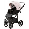 Детская коляска Adamex Nola Deluxe 3 в 1 N-SD102 (РОЗОВ.ПУДРА КОЖА + ЧЕРН.КОЖА)