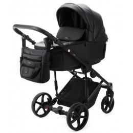 Детская коляска Adamex Zico Deluxe New 2 в 1 ZN-SA02 ЧЕРНАЯ КОЖА