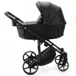 Детская коляска Adamex Zico Deluxe New 2 в 1 ZN-SA02 ЧЕРНАЯ КОЖА