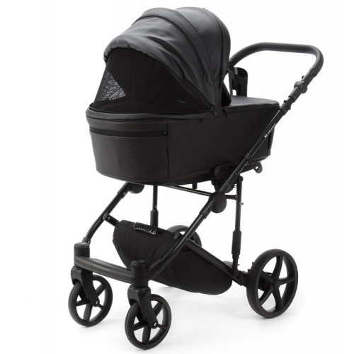 Детская коляска Adamex Zico Deluxe New 2 в 1 ZN-SA02 ЧЕРНАЯ КОЖА