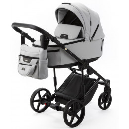 Детская коляска Adamex Zico Deluxe New 3 в 1 ZN-SA03 СВЕТЛО-СЕРАЯ КОЖА