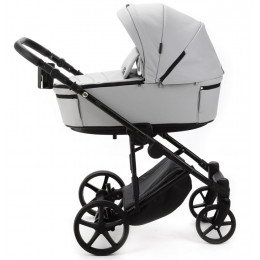 Детская коляска Adamex Zico Deluxe New 3 в 1 ZN-SA03 СВЕТЛО-СЕРАЯ КОЖА