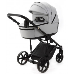 Детская коляска Adamex Zico Deluxe New 3 в 1 ZN-SA03 СВЕТЛО-СЕРАЯ КОЖА
