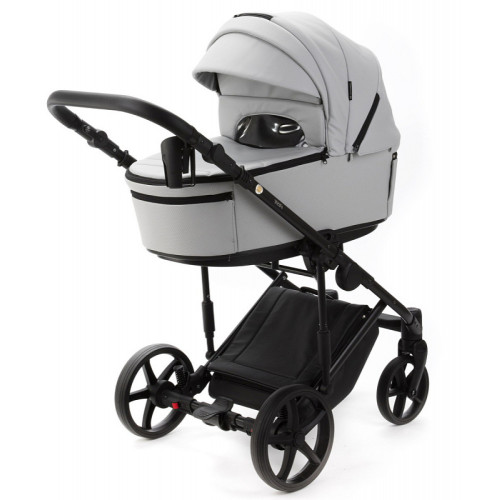 Детская коляска Adamex Zico Deluxe New 3 в 1 ZN-SA03 СВЕТЛО-СЕРАЯ КОЖА