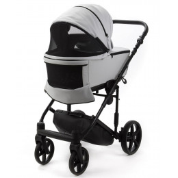 Детская коляска Adamex Zico Deluxe New 3 в 1 ZN-SA03 СВЕТЛО-СЕРАЯ КОЖА