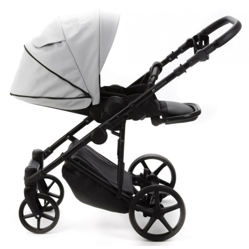 Детская коляска Adamex Zico Deluxe New 3 в 1 ZN-SA03 СВЕТЛО-СЕРАЯ КОЖА