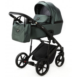 Детская коляска Adamex Mobi Deluxe 3 в 1 M-SM15 (Т.ЗЕЛЕНАЯ ПЕРЛ. КОЖА)