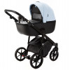 Детская коляска Adamex Nola Deluxe 2 в 1 N-SD112 (ГОЛУБАЯ КОЖА + ЧЕРН.КОЖА)