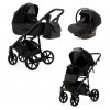 Детская коляска Adamex Nola Natura 3 в 1 N-11-CARBON (ЧЕРН + ЧЕРН. КОЖА)