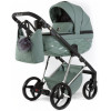 Детская коляска Adamex Quantum Superstar Deluxe 3 в 1 Q-STAR150-K (СЕРО-ЗЕЛЕН.КОЖА+СЕРО-ЗЕЛЕН.ДНО+ХРОМ.РАМА)