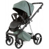 Детская коляска Adamex Quantum Superstar Deluxe 3 в 1 Q-STAR150-K (СЕРО-ЗЕЛЕН.КОЖА+СЕРО-ЗЕЛЕН.ДНО+ХРОМ.РАМА)