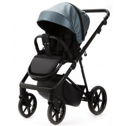 Детская коляска Adamex Vasco Deluxe 2 в 1 V-SM18 (ГОЛУБОЙ МЕТАЛИК КОЖА)