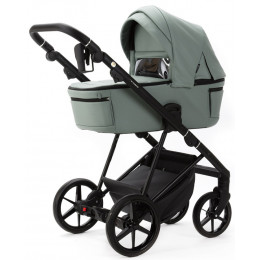 Детская коляска Adamex Vasco Deluxe 3 в 1 V-SA20 (СЕРО-ЗЕЛЕНАЯ КОЖА)