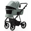 Детская коляска Adamex Vasco Deluxe 3 в 1 V-SA20 (СЕРО-ЗЕЛЕНАЯ КОЖА)