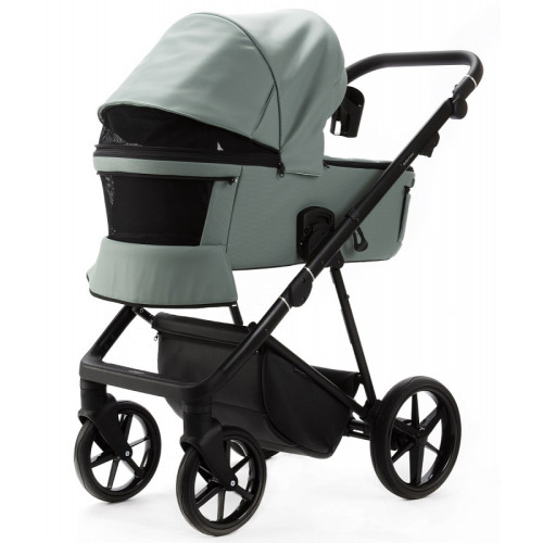 Детская коляска Adamex Vasco Deluxe 3 в 1 V-SA20 (СЕРО-ЗЕЛЕНАЯ КОЖА)