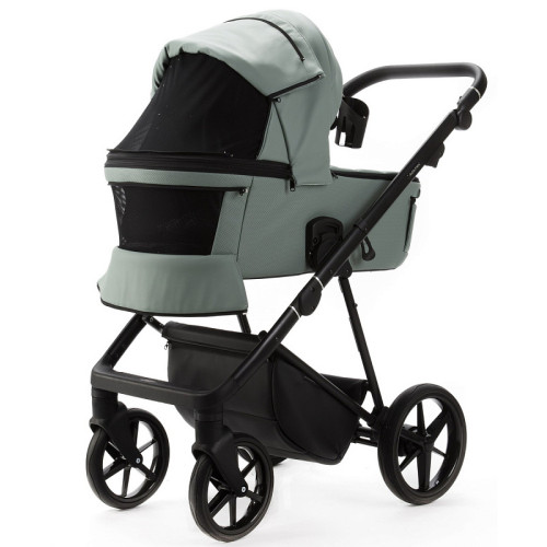 Детская коляска Adamex Vasco Deluxe 3 в 1 V-SA20 (СЕРО-ЗЕЛЕНАЯ КОЖА)