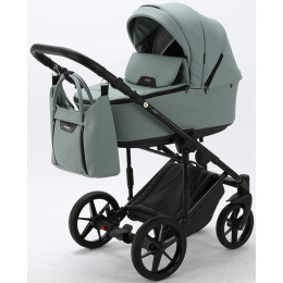 Детская коляска Adamex Zico Deluxe 3 в 1 Z-SA20 СЕР-ЗЕЛЕН.КОЖА