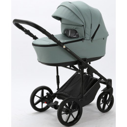 Детская коляска Adamex Zico Deluxe 3 в 1 Z-SA20 СЕР-ЗЕЛЕН.КОЖА