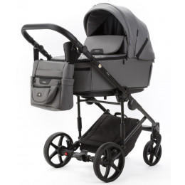 Детская коляска Adamex Zico Deluxe New 3 в 1 ZN-SA04 СЕРАЯ КОЖА