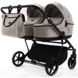 Детская коляска для двойни Adamex Leo Duo 3 в 1 TK20 (СВЕТЛО-БЕЖЕВЫЙ)