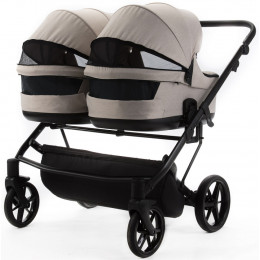 Детская коляска для двойни Adamex Leo Duo 3 в 1 TK20 (СВЕТЛО-БЕЖЕВЫЙ)