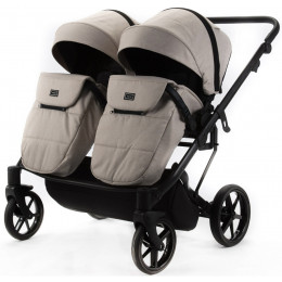 Детская коляска для двойни Adamex Leo Duo 3 в 1 TK20 (СВЕТЛО-БЕЖЕВЫЙ)