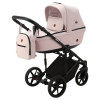 Детская коляска Adamex Amelia 2 в 1 AM259-TIP — розовая ткань и розовая кожа: стильный трансформер для малыша с рождения