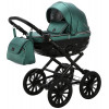 Детская коляска Adamex Chantal Retro Deluxe 2 в 1 C105A (ИЗУМРДНАЯ 100% КОЖА-ХРОМ МОЛНИИ)