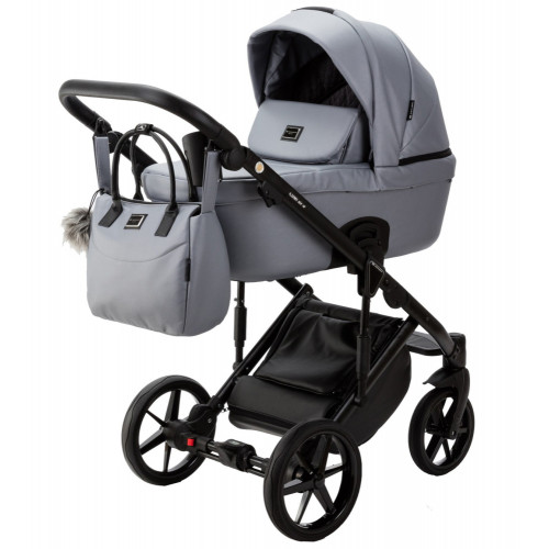 Детская коляска Adamex Lumi Air Deluxe 3 в 1 L-SM03 (СЕРАЯ ПЕРЛ. КОЖА)