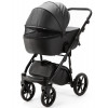 Детская коляска Adamex Nola Deluxe 3 в 1 N-SA02 (ЧЕРНАЯ КОЖА)