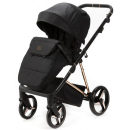 Детская коляска Adamex Quantum Star 2 в 1 Q-STAR52 (ЧЕРНЫЙ+РОЗОВ.ЗОЛОТО РАМА)
