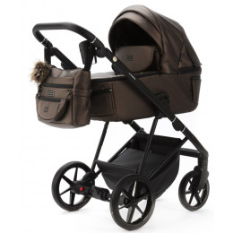 Детская коляска Adamex Vasco Deluxe 3 в 1 V-SM16 (БЕЖ МЕТАЛИК КОЖА)
