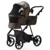 Детская коляска Adamex Vasco Deluxe 3 в 1 V-SM16 (БЕЖ МЕТАЛИК КОЖА)