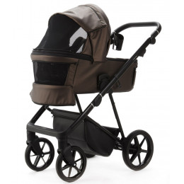 Детская коляска Adamex Vasco Deluxe 3 в 1 V-SM16 (БЕЖ МЕТАЛИК КОЖА)