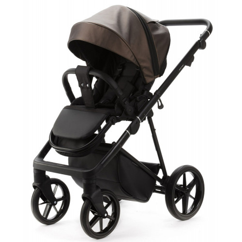 Детская коляска Adamex Vasco Deluxe 3 в 1 V-SM16 (БЕЖ МЕТАЛИК КОЖА)