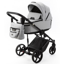Детская коляска Adamex Zico Deluxe New 2 в 1 ZN-SA03 СВЕТЛО-СЕРАЯ КОЖА