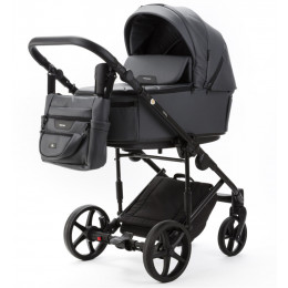Детская коляска Adamex Zico Deluxe New 3 в 1 ZN-SA05 ТЕМНО-СЕРАЯ КОЖА