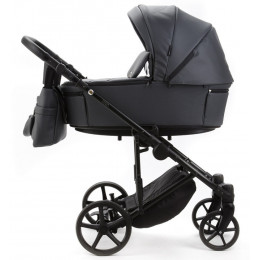 Детская коляска Adamex Zico Deluxe New 3 в 1 ZN-SA05 ТЕМНО-СЕРАЯ КОЖА