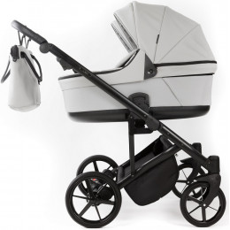 Детская коляска для двойни Adamex Leo Duo Deluxe 3 в 1 DUO-SA3 (СВ.СЕРАЯ КОЖА)