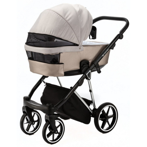 Детская коляска Adamex Belissa Special Edition 2 в 1 B-PS584 (СВ.БЕЖ С БЛЁСТ ХРОМ.РАМ)