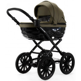 Детская коляска Adamex Chantal Retro Deluxe 3 в 1 C-SA21 (ХАКИ КОЖА)