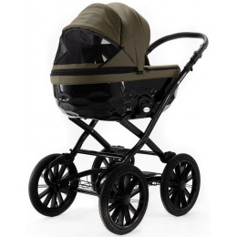 Детская коляска Adamex Chantal Retro Deluxe 3 в 1 C-SA21 (ХАКИ КОЖА)