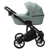 Детская коляска Adamex Lumi Air Deluxe 3 в 1 L-SA20 (СЕРО-ЗЕЛЕНАЯ КОЖА)